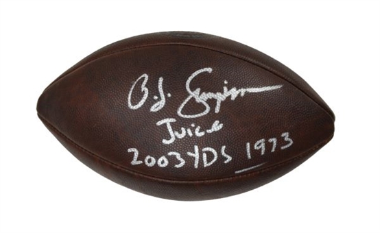 O.J. Simpson Autographed and Inscribed NFL Duke Football